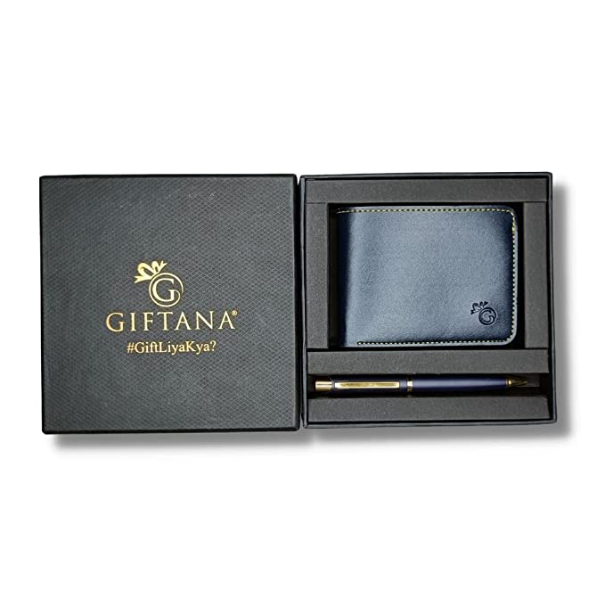 1682409469_Giftana Vegan Leather Wallet and Pen Gift Set (Navy Blue) 01
